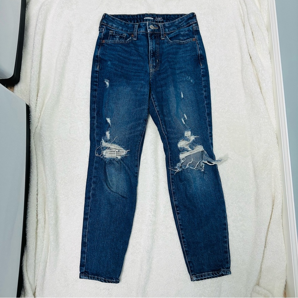 Old Navy Distressed High Rise OG Straight Jeans